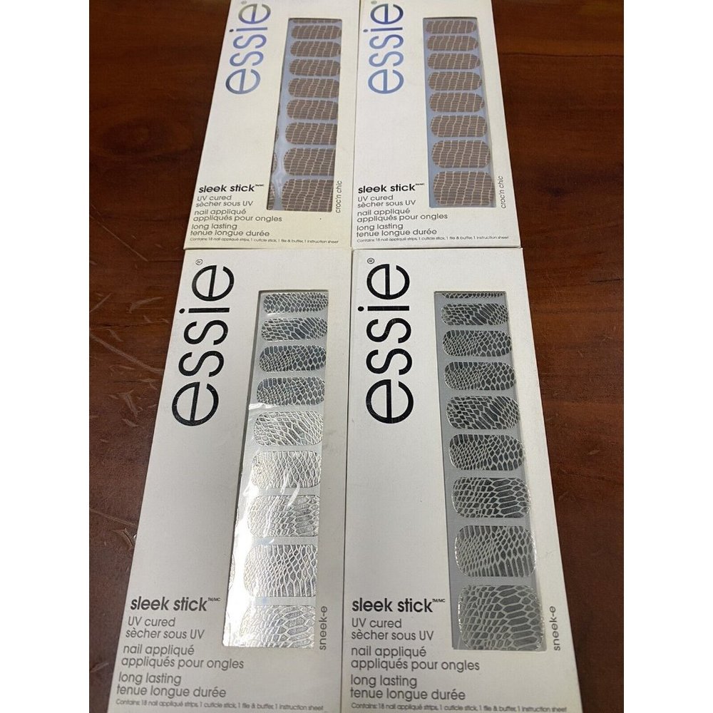 Lot of 4 Essie Sleek Stick Nail Stickers *package damage*